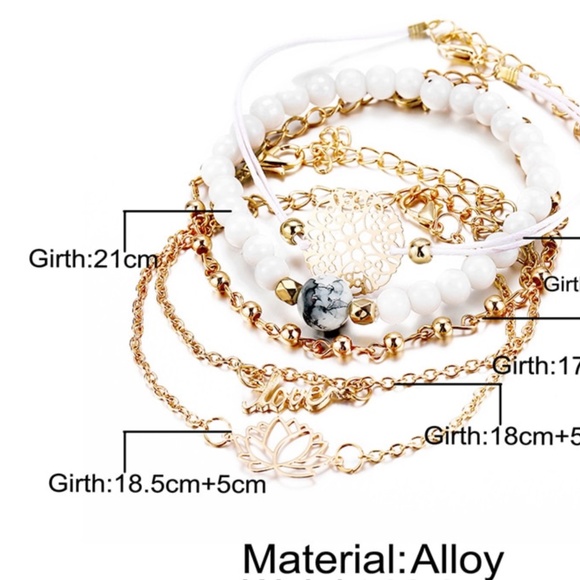3/$30 - 5 Piece Boho Layering Bracelet Set Love - Picture 2 of 3